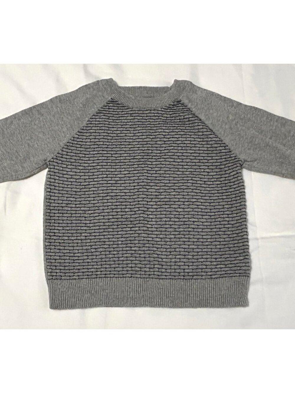 18 Month (12-18 Month) Grey Textured Knit Raglan Sweater Cherokee - Like New!